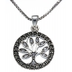 Collier argent rhodié 4,2g - arbre de vie - marcassites - zircons - 40+5cm