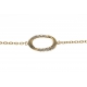 Bracelet plaqué or - ovale - zircons - 17+3cm