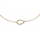 Bracelet plaqué or - goutte - zircon - 17+3cm