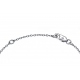 Bracelet argent rhodié 1,3g - boule nacre blanche - zircons - 17+3cm