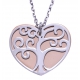 Collier argent rhodié 4,1g - 2 tons rosé et rhodié - arbre de vie - 40+5cm