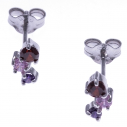 Boucles d'oreille argent rhodié 1g