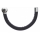 Apollon - Collection MiX - Bracelet acier (moitié) cuir italien noir - diamètre 5mm - longueur 9,25cm