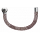 Apollon - Collection MiX - Bracelet acier (moitié) cuir italien impression peau de serpent - diamètre 5mm - longueur 9,25cm