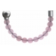 Apollon - Collection MiX - Bracelet acier (moitié) quartz rose - diamètre 6mm - longueur 9,25cm