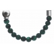 Apollon - Collection MiX - Bracelet acier (moitié) malachite - diamètre 6mm - longueur 9,25cm