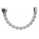 Apollon - Collection MiX - Bracelet acier (moitié) agate blanche - diamètre 6mm - longueur 9,25cm