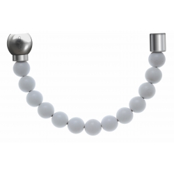 Apollon - Collection MiX - Bracelet acier (moitié) agate blanche - diamètre 6mm - longueur 9,25cm