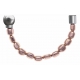 Apollon - Collection MiX - Bracelet acier (moitié) hématite enrobé (rosé) - diamètre 6mm - longueur 9,25cm