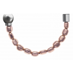 Apollon - Collection MiX - Bracelet acier (moitié) hématite enrobé (rosé) - diamètre 6mm - longueur 9,25cm