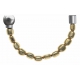 Apollon - Collection MiX - Bracelet acier (moitié) hématite enrobé (doré) - diamètre 6mm - longueur 9,25cm