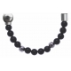 Apollon - Collection MiX - Bracelet acier (moitié) onyx - composants acier - longueur 9,25cm