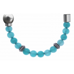 Apollon - Collection MiX - Bracelet acier (moitié) jade verte - composants acier - longueur 9,25cm