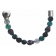 Apollon - Collection MiX - Bracelet acier (moitié) agate teintée - composants acier - longueur 9,25cm