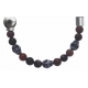Apollon - Collection MiX - Bracelet acier (moitié) rhodonite - composants acier - longueur 9,25cm
