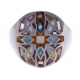 Bague en acier - nacre - émail - T52 à T62