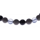 Bracelet acier - verre de murano - tons gris, noirs et blancs - 19+4cm