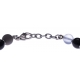 Bracelet acier - verre de murano - tons gris, noirs et blancs - 19+4cm