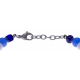 Bracelet acier - verre de murano - tons bleu et blanc - 19+4cm