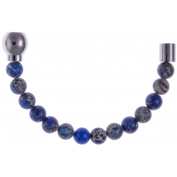 Apollon - Collection MiX - Moitié - jaspe impériale teintée bleue 6mm - longueur 10,5cm