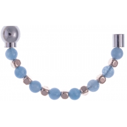 Apollon - Collection MiX - Moitié - jade teintée bleue 6mm - hématite rosé enrobée - longueur 9,25cm