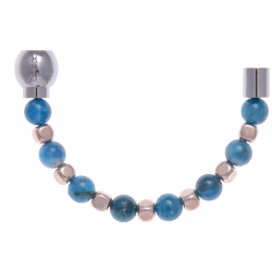 Apollon - Collection MiX - Moitié - apatite 6mm - hématite rosé enrobée - longueur 9,25cm