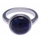 Bague en acier - cabochon sodalite 13mm - T50 à 60