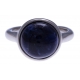 Bague en acier - cabochon sodalite 13mm - T50 à 60