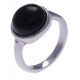 Bague en acier - cabochon onyx  - 13mm - T50 à 60