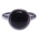 Bague en acier - cabochon onyx  - 13mm - T50 à 60