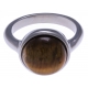 Bague en acier - cabochon il de tigre 13mm - T50 à 60