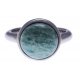 Bague en acier - cabochon amazonite  - 13mm - T50 à 60