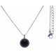 Collier en acier - cabochon onyx 14mm - 40+7cm