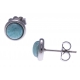 Boucles d'oreille en acier - cabochon amazonite 8mm