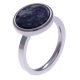 Bague en acier - sodalite - diamètre 14 mm - T50 à 60