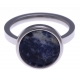 Bague en acier - sodalite - diamètre 14 mm - T50 à 60