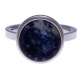 Bague en acier - sodalite - diamètre 14 mm - T50 à 60