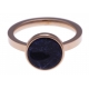 Bague en acier rosé - sodalite - diamètre 11 mm - T50 à 60