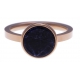 Bague en acier rosé - sodalite - diamètre 11 mm - T50 à 60