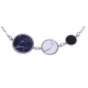 Bracelet en acier - sodalite, howlite et onyx - diamètre 14, 11 et 8mm - longueur - 16+4cm