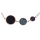 Bracelet en acier rosé - onyx, amazonite et sodalite  - diamètre 14, 11 et 8mm - longueur - 16+4cm