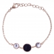 Bracelet en acier rosé - sodalite et howlite blanche - diamètre 8, 11 et 8mm - longueur - 16+4cm