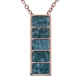 Collier en acier rosé - amazonite - longueur 40+10cm