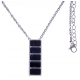 Collier en acier - sodalite - longueur 40+10cm