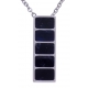 Collier en acier - sodalite - longueur 40+10cm