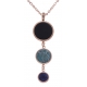 Collier en acier rosé - onyx, amazonite et sodalite - diamètre 14, 11 et 8mm - l