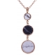 Collier en acier rosé - sodalite et howlite blanche - diamètre 14, 11 et 8mm - longueur - 45+10cm