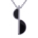 Collier en acier - onyx - longueur 45+10cm