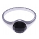 Bague argent rhodié 2,5g - onyx facetté - T50 à 60