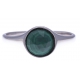 Bague argent rhodié 2,5g - malachite facetté - T50 à 60